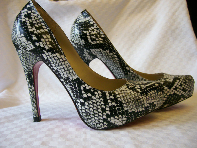 Counterfeit Louboutin snakeskin heels