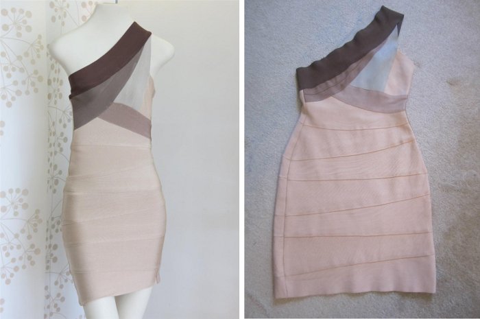 authentic compared to fake Herve Leger dress 