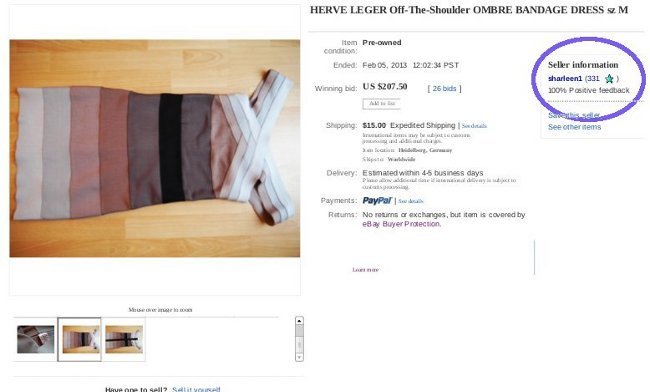 fake designer dress on ebay