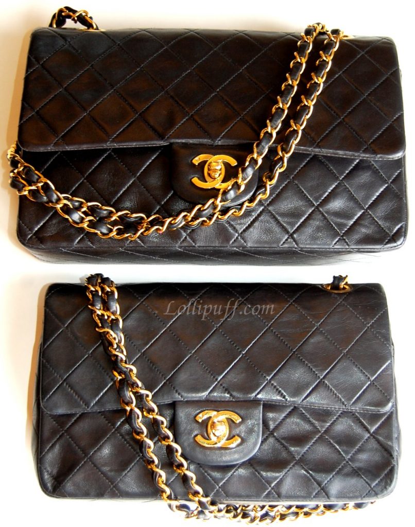 vintage black lambskin Chanel double flap bags