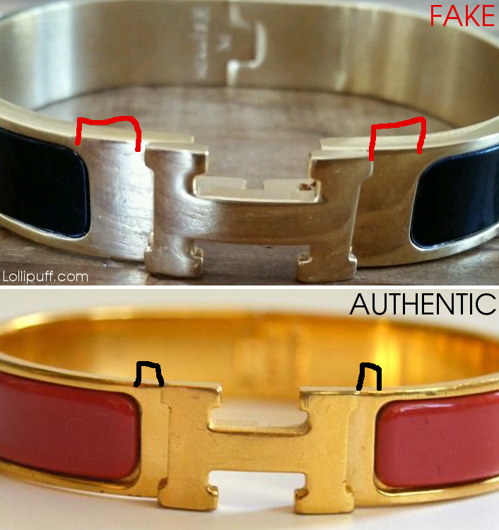 fake hermes bracelet vs real