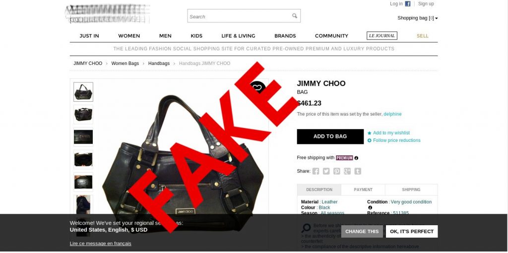 Shucks! You may be getting a counterfeit bag at a legit online store