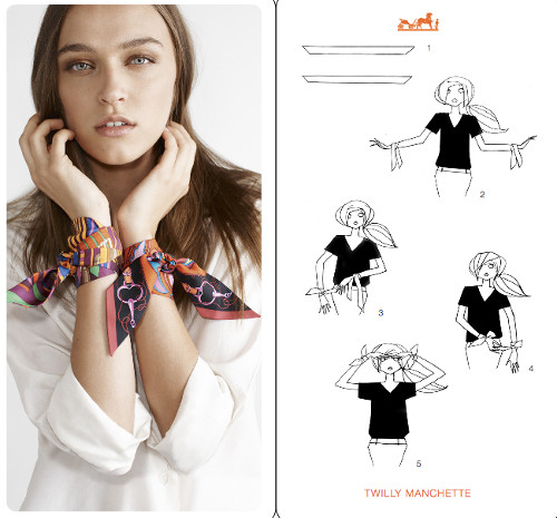 hermes small scarf how to wear