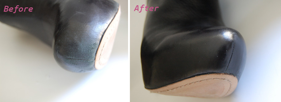 shoe polish on leather purse